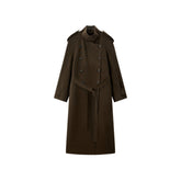 Women's Double-Breasted Trench-Style Cashmere Coat